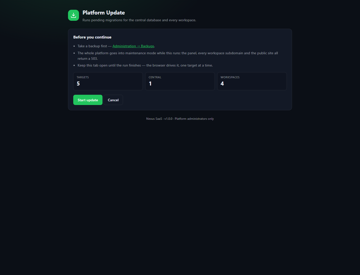 Platform updater